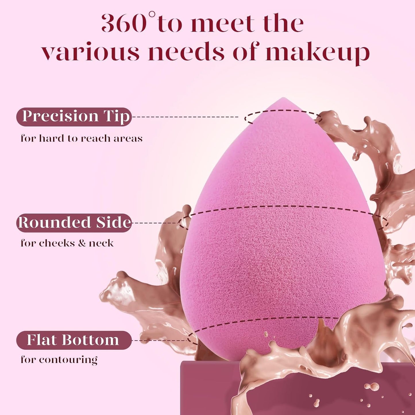 Esponja de terciopelo suave para difuminar maquillaje