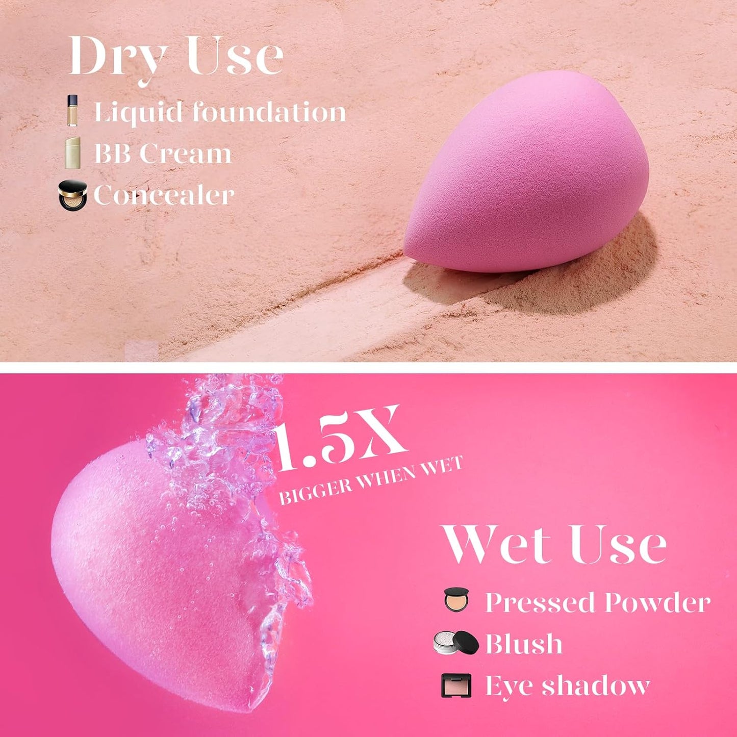 Esponja de terciopelo suave para difuminar maquillaje